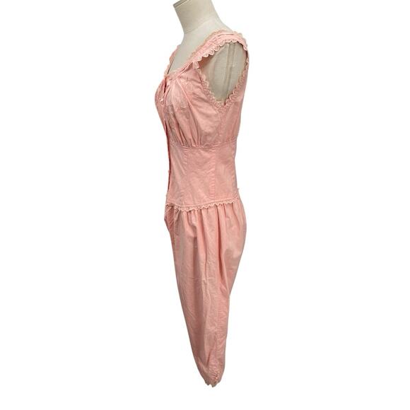 Vintage Star Of India Jumpsuit Embroidered Floral Lace Peachy Pink Size Small - Picture 11 of 16